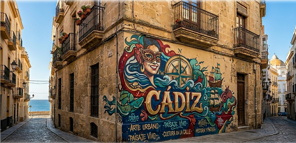 Impacto de grafitis en Cádiz